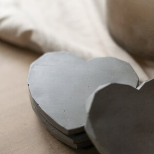 Cement Heart Coasters Charcoal