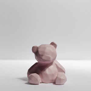 Cement Baby Bear Decor Perfectly Pink