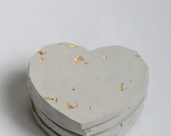 Cement Heart Coasters