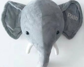 Plush Wall Art Elephant - Personalized Baby Toddler Gift