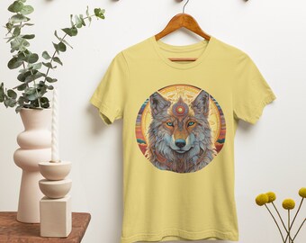 Tribal Wolf's Head Short Sleeve T-shirt - Unisex Nature-inspired