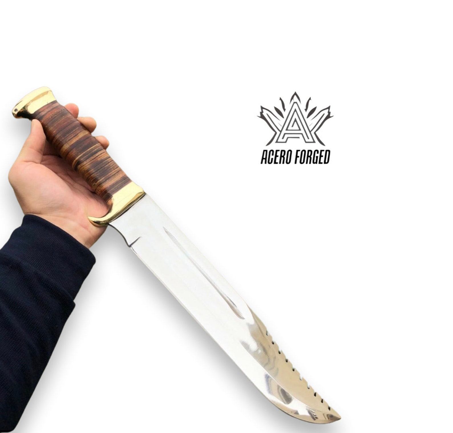 Crocodile Dundee Bowie Knife, High Polish Blade, Camping Knife