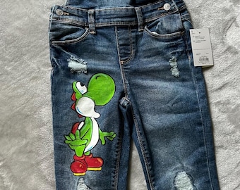 Hand Painted Children’s Yoshi Overalls