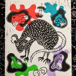 Rat Boy Linocut Print