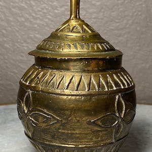 Gadur Brass Jar with Floral Geometric Designs
