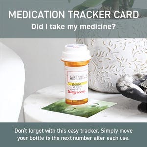 Dagelijkse afdrukbare medicatietracker | Visuele herinneringskaart | Meds bijhouden: 2x, 3x of 4x per dag | Digitale download | Bos