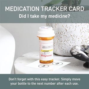 Rastreador de Medicamentos Diário para Imprimir | Cartão de Lembrete Visual | Rastreie Medicamentos 2x, 3x ou 4x ao Dia | Download Digital | Branco