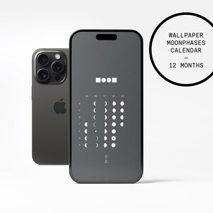 MOON moon phases wallpaper 2024 - lunar calendar for iPhones and smartphones - iPhone 15 Pro Black Titanium