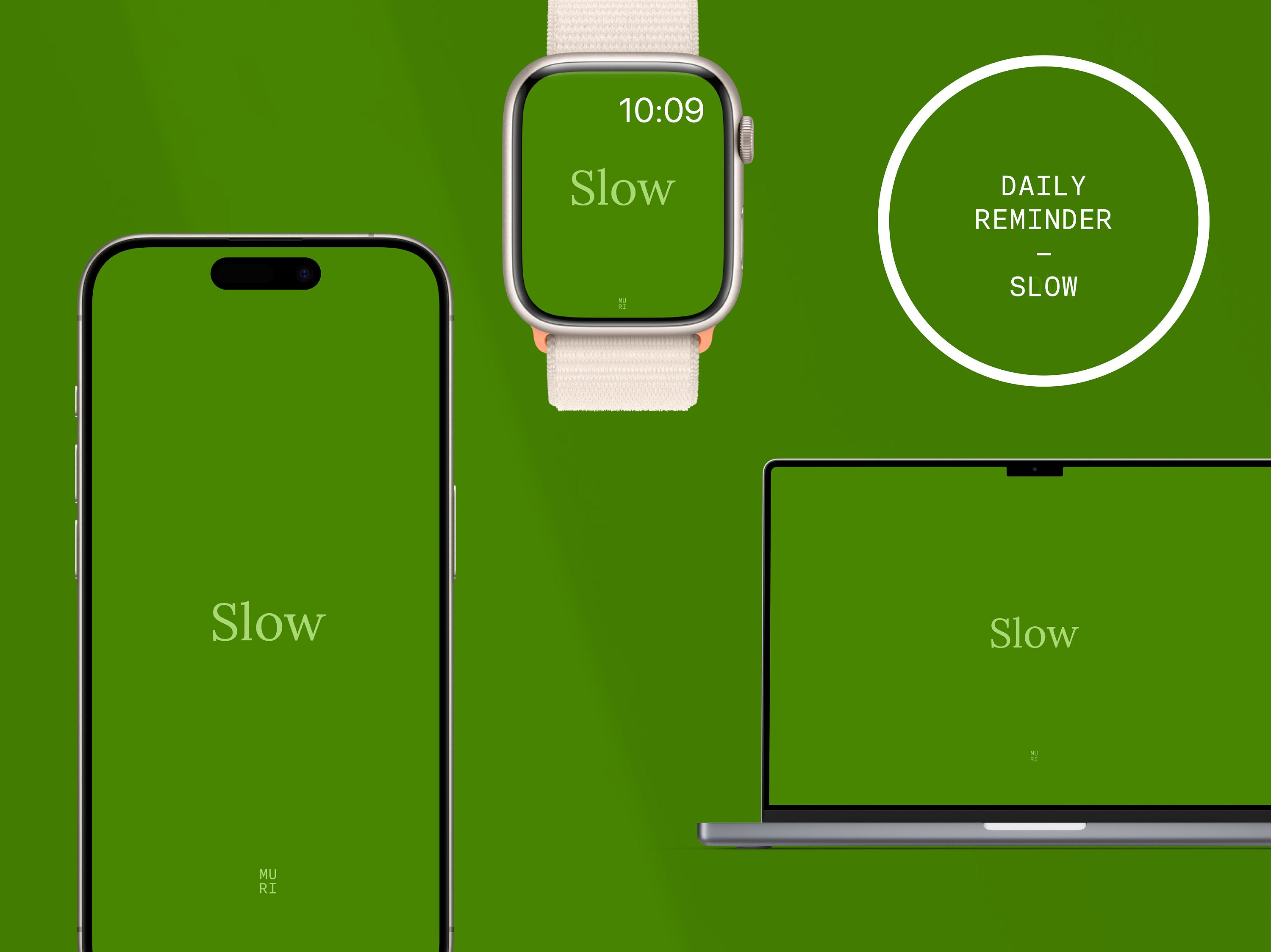MOODS Wallpaper - Motivatie "Slow" voor iPhone/Smartphone, Computer en Apple Watch