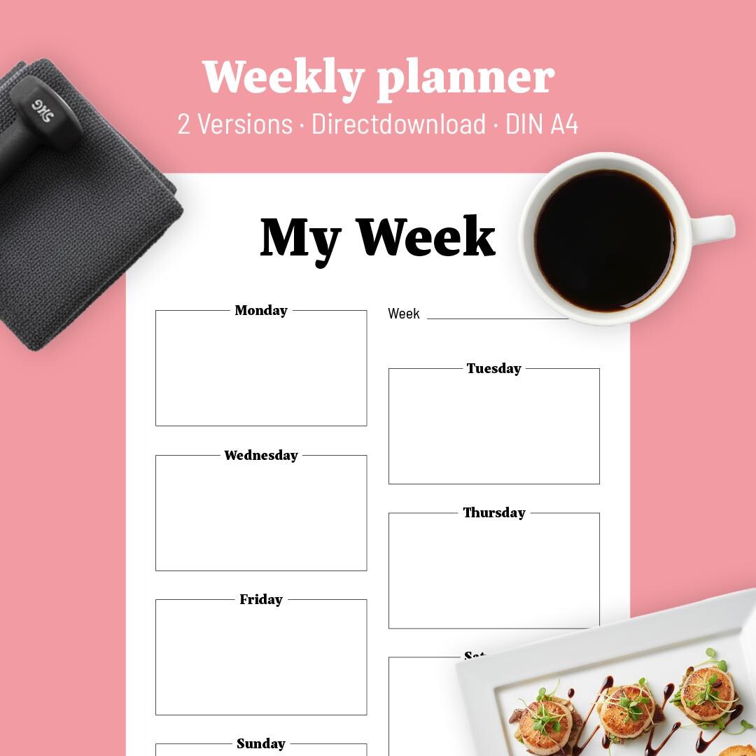 Printable Weekly To-do List (english) – Task Planner PDF – Weekly ...