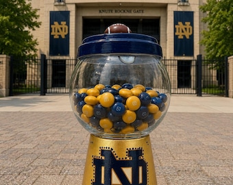 Notre Dame Football Candy Dish, Navy Blue and Gold Hand-Painted Home Decor