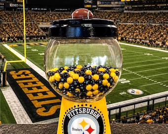 Pittsburgh Steelers Candy Dish, Black and Gold Hand-Painted Home Decor