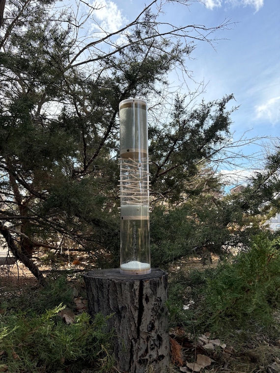 Mini RainSpire 8-10 Minute Rainstick TRINITY SPIRAL: Golden Ratio Fibonacci, Long Duration, Mediation, Sleep Aid, Sound Bath, Ambient Noise