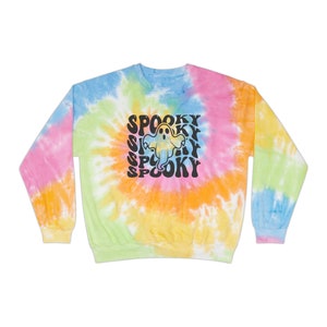 Unisex Spooky Ghost Summerween Tie-Dye Sweatshirt
