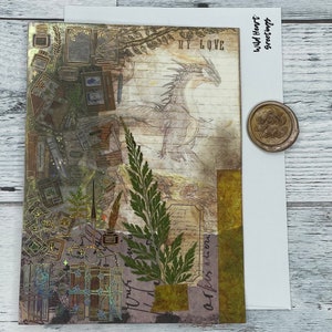 Tarjeta de aniversario, diario basura de tarjetas de inspiración vintage hecho a mano tarjeta única del 1er aniversario, primer aniversario, aniversario de papel romántico