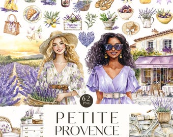 Watercolor Provence Lavender Clipart, Summer, French Lover, Travel PNG, Floral Clipart, Junkjournal, Digital Stickers, Scrabook, Commercial