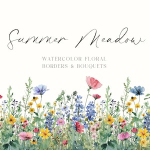 Aquarel bloemen clipart-wilde bloemen bloemen clipart png-bloemen grenzen-bruiloft clipart-aquarel clipart-sierlijke bloemen-commercieel gebruik