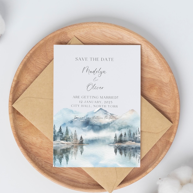Watercolor Winter Mountain Clipart-Mountain Clipart PNG-Peaceful Mountain-Winter Landscape-Bluey Mountain Art-Commercial Use-Scrapbooking image 7