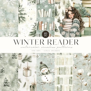 Modelli invernali, Natale neutro JPG, Libri, Pini, Motivo ripetuto senza soluzione di continuità, Scrapbooking, Albero di Natale, Verde, Uso commerciale