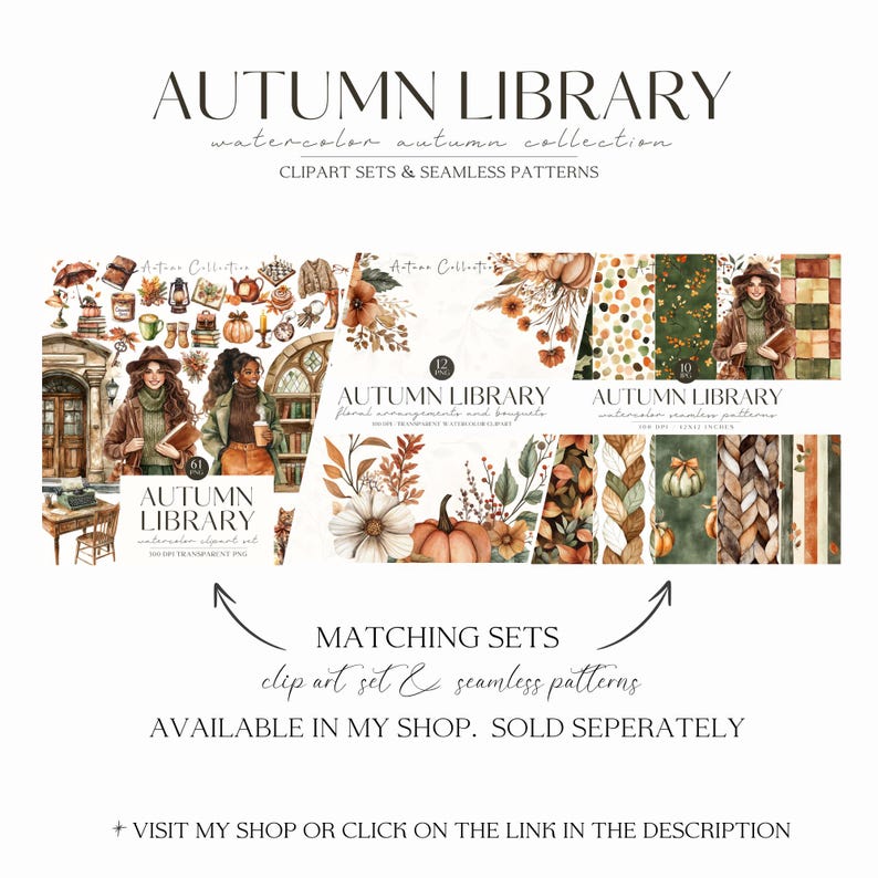 Watercolor Autumn Floral Clipart, Rustic Fall Floral Bouquet, Fall Pumpkin PNG, Wedding Invite, Digital Stickers, Scrapbook, Commercial Use image 8