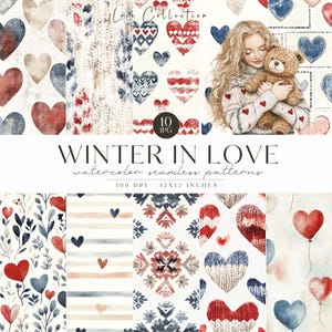 Patrón sin costuras de amor, patrones de San Valentín, patrón de corazón, rústico, acogedor, papel de San Valentín, patrón infinito, álbum de recortes, papel digital