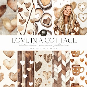 Liefde naadloos patroon, boho-hartpatronen, rustiek, gezellig, beige Valentijnspapier, oneindig patroon, scrapbooking, digitaal papier