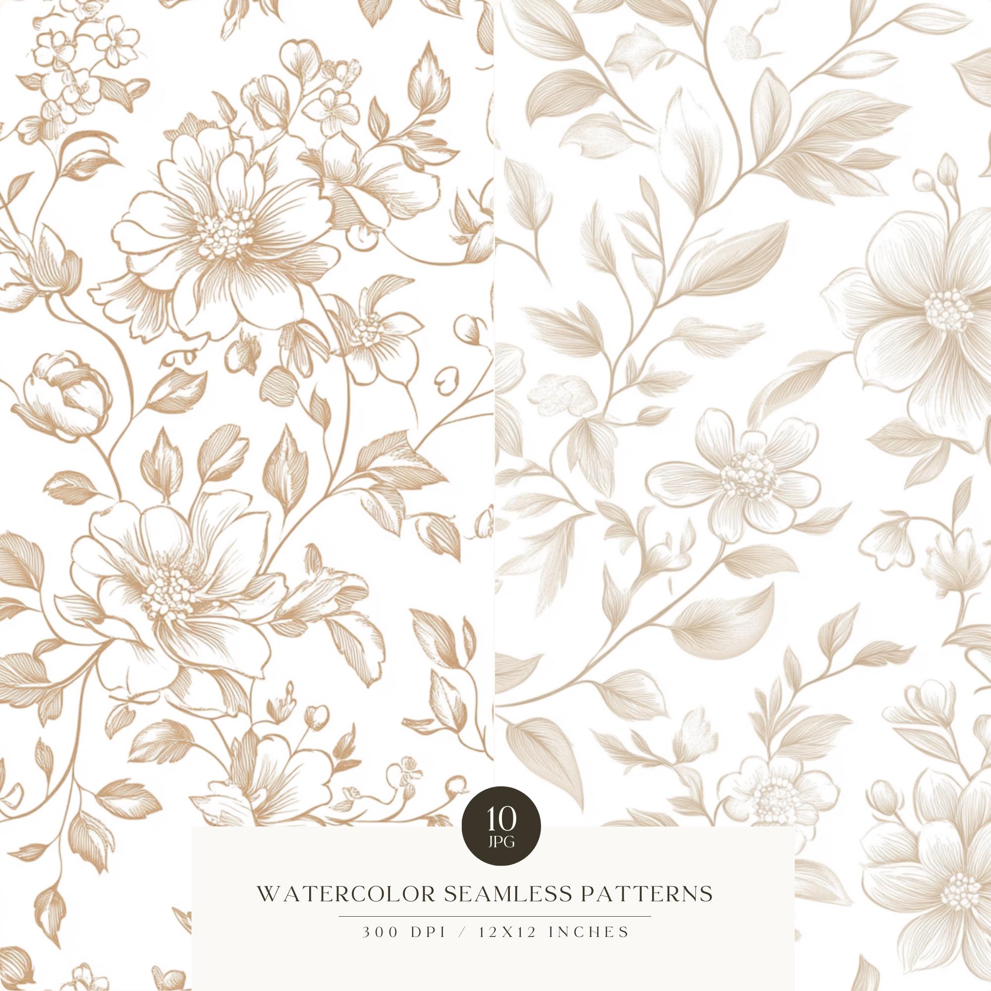 Chinoiserie Seamless Pattern, French Toile Pattern, Neutral Floral ...