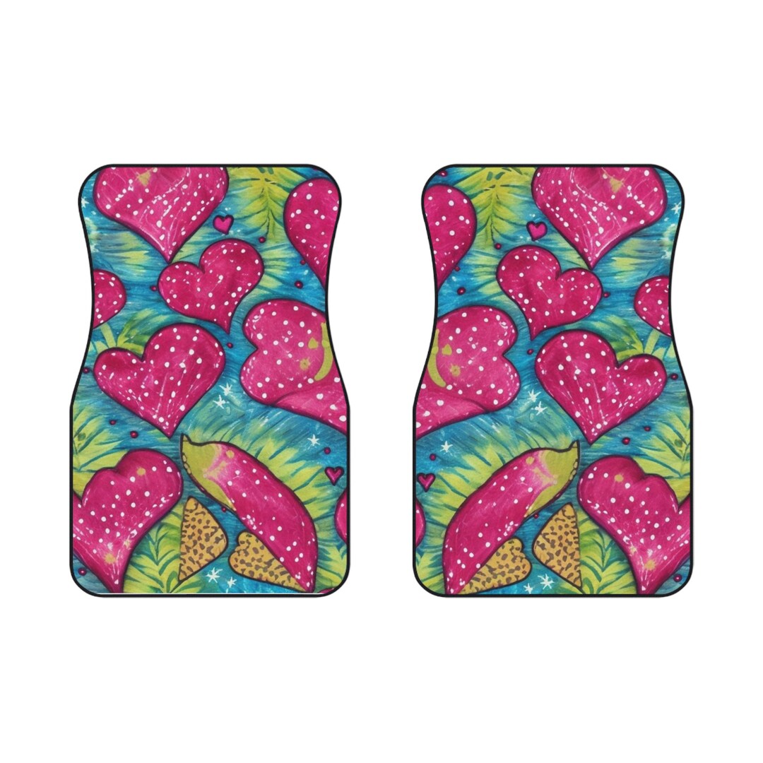 Tiedye Heart Pink Car Mats , Floor Mats Gift, Holiday Gifts Etsy