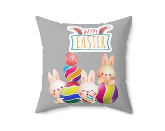 Easter Pillow, Spring Pillow,  Easter Bunny Pillow,  Easter Egg Pillow, Easter Decor Pillow, Religious Easter Pillow.