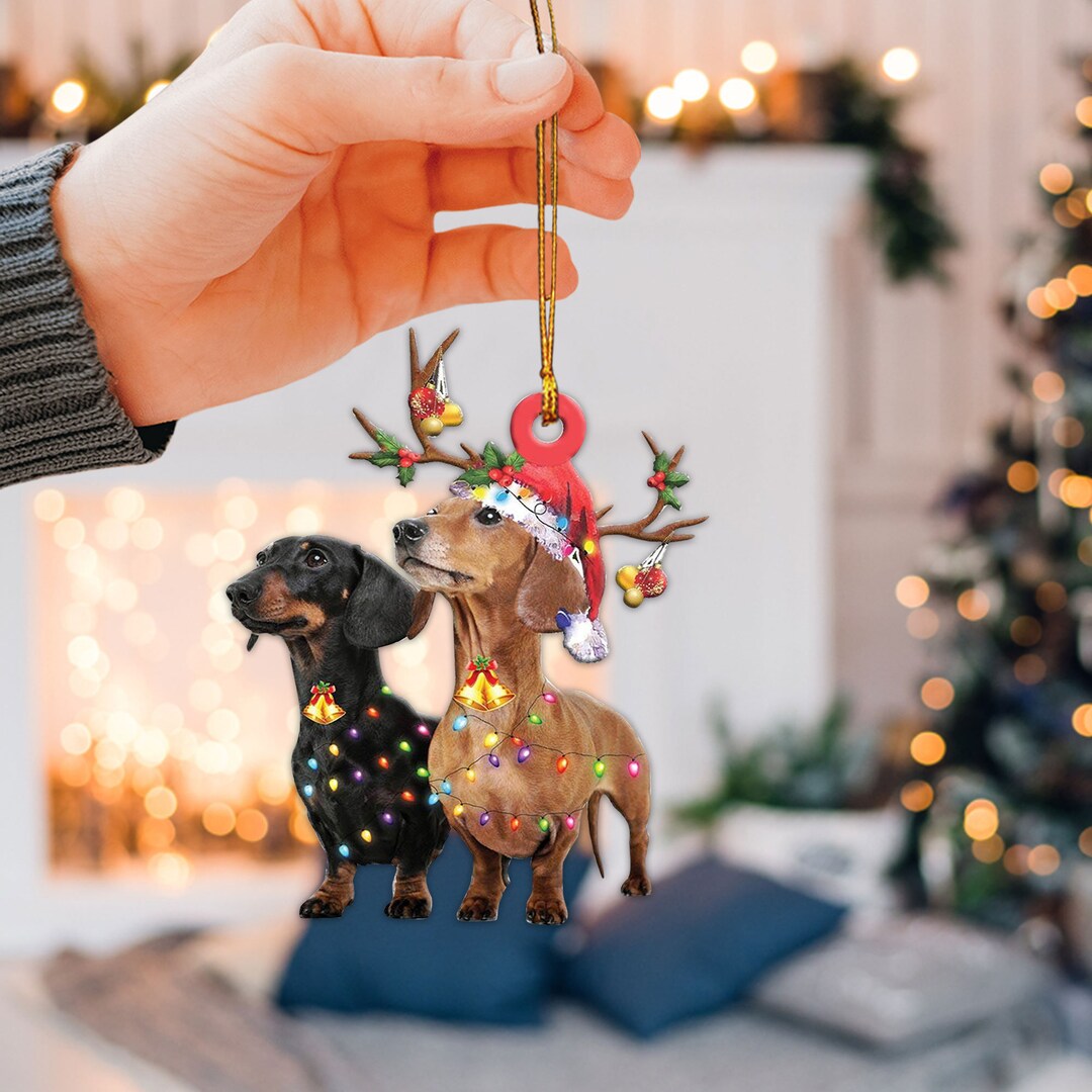 Dachshund 2D Flat Christmas Ornament Christmas Dachshund Etsy