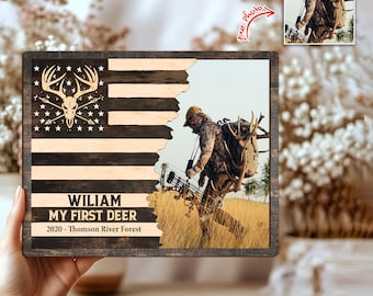 Personalized Hunting Wooden Plaque, Custom Photo On Wood, Hunting Dad Wooden Sign, Hunting Gift for Hunter, Dad, Husband, Son, Boyfriend