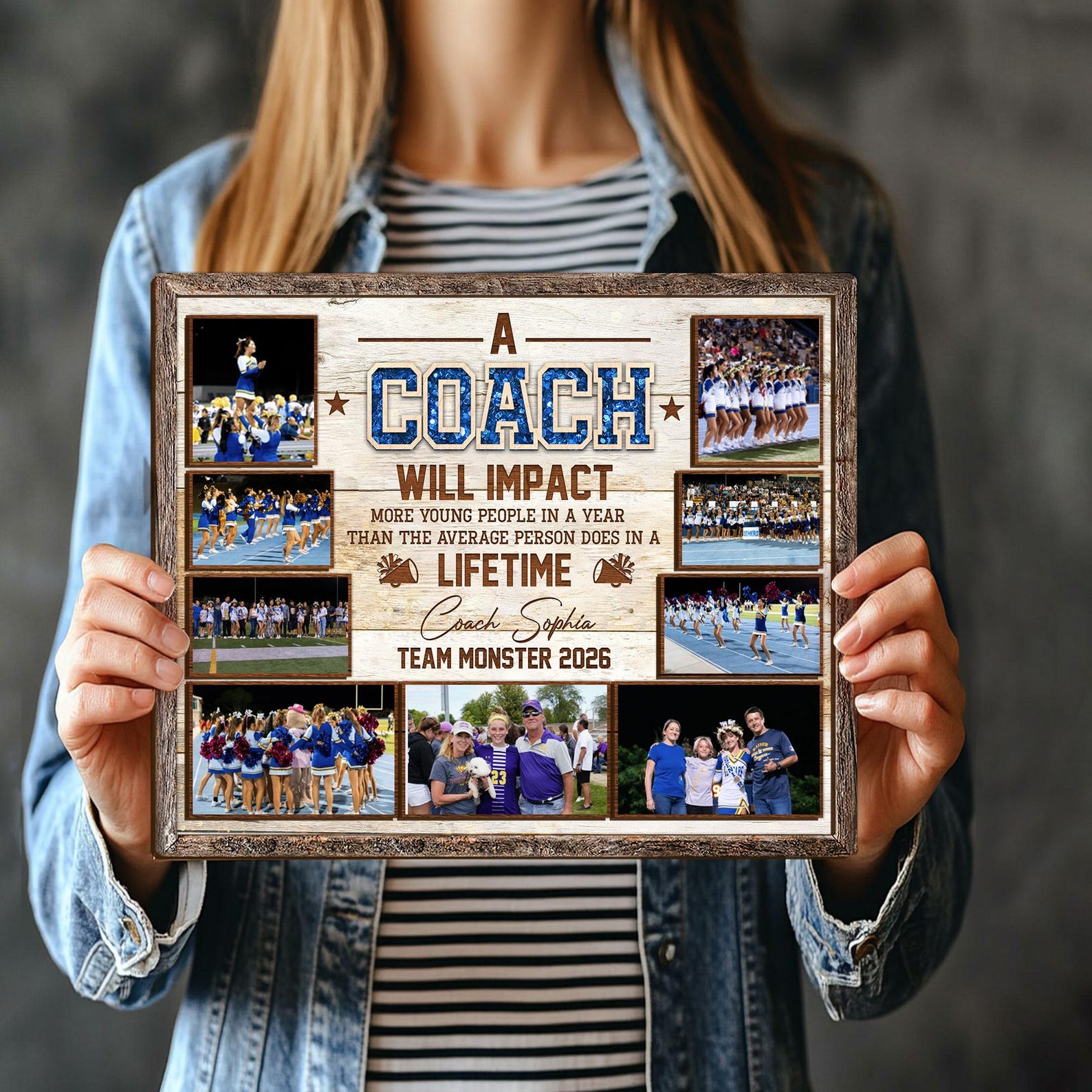 Personalized Cheer Wooden Plaque, Custom Photo on Wood, Cheer Coach ...