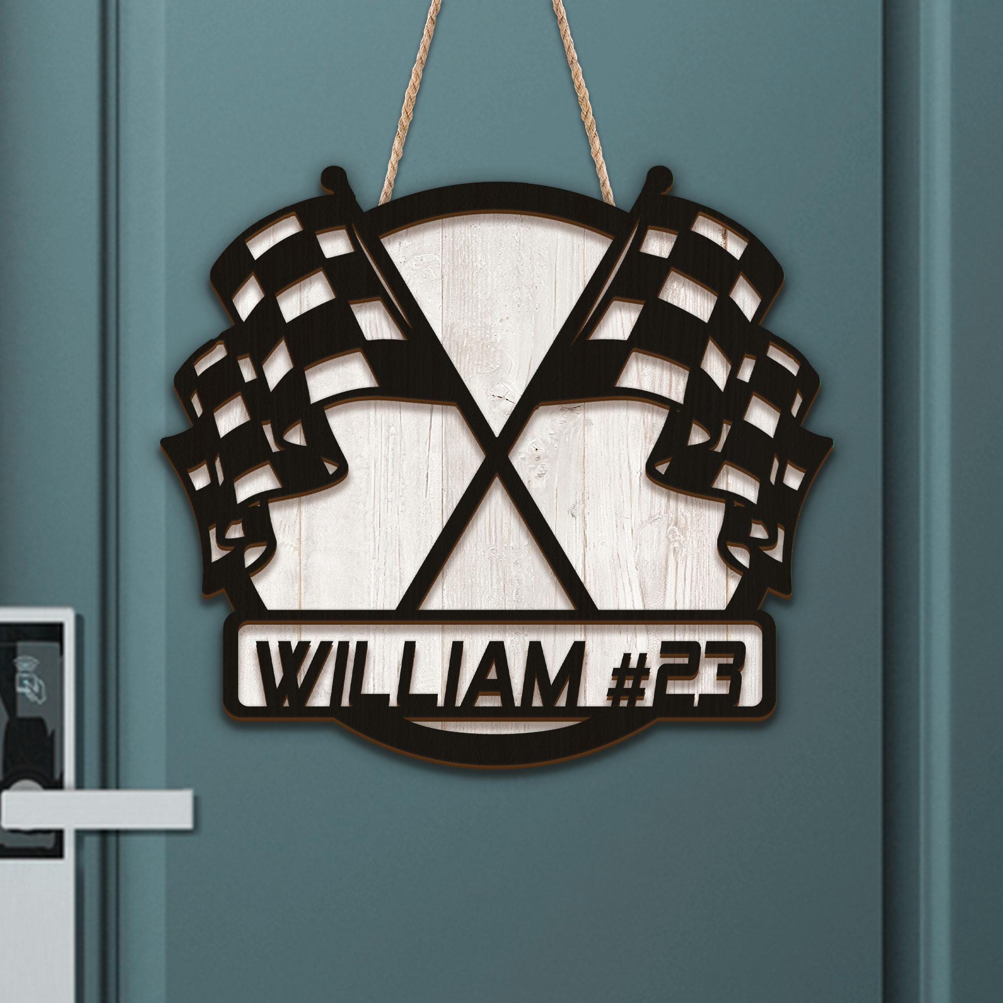 Personalized Racing Wood Sign, Racing Door Hanger, Custom Name ...