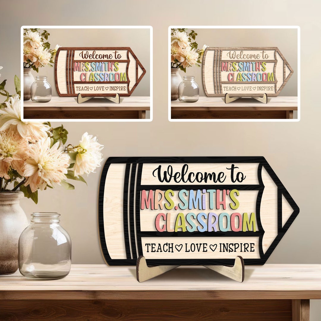Personalized Teacher Wooden Plaque, Custom Name Wooden Sign, Back to ...
