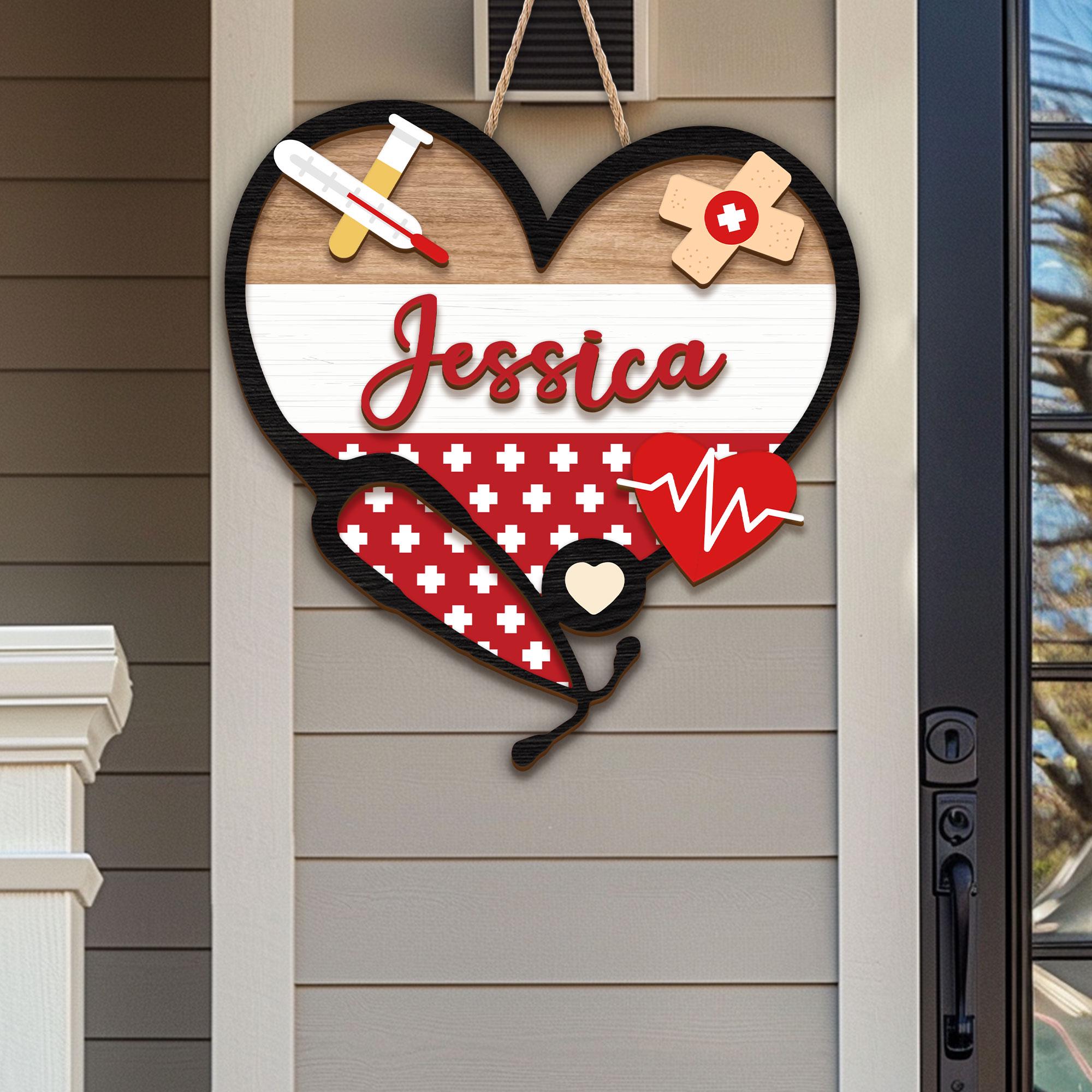 Personalized Nurse Door Sign, Custom Nurse Wooden Sign, Nurse Door ...