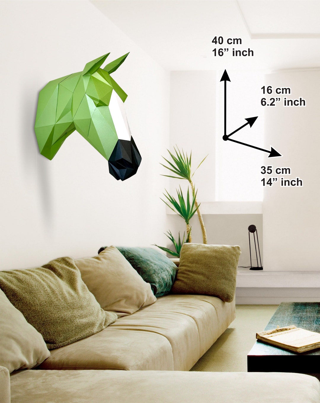 Horse's Head Precut Kit DIY, 3D Wall Decor Horse Head, Gift to the