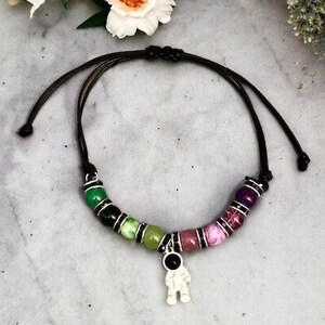 The Astronaut Jin inspired beaded charm adjustable bracelet - BTS accessories and jewelry