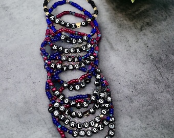 DDay AgustD/Suga album themed beaded bracelets - BTS accessories and jewelery