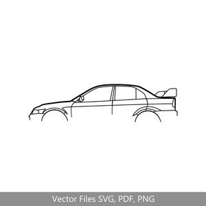 Lancer EVO 6 Car svg Clipart Vector Clip Art Graphics Image Cut for Cricut, Silhouette