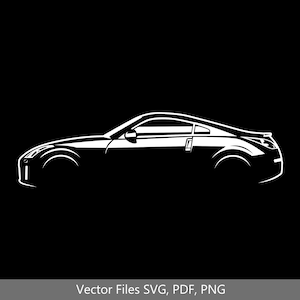 350Z Car svg Clipart Vetor Clip Art Gráficos Imagem Corte para Cricut, Silhueta