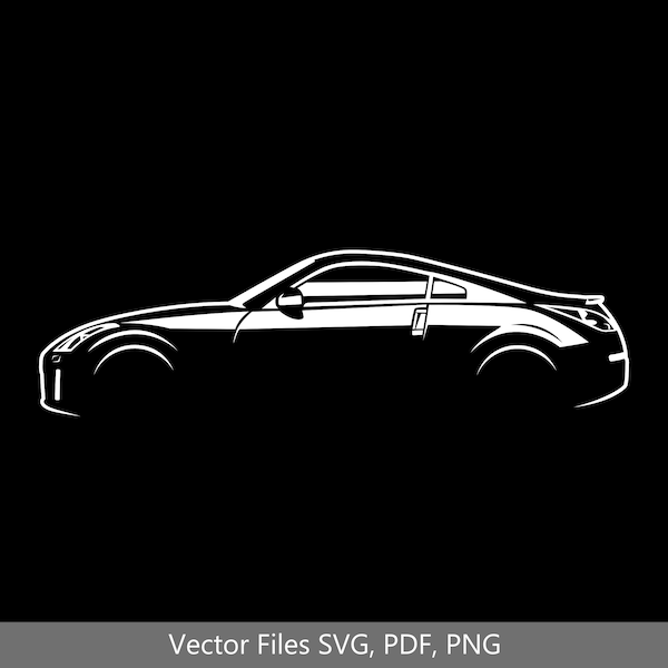 350Z Silhouette Vector Graphic Clipart for Cricut | png | pdf | svg