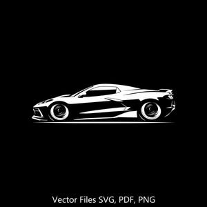 2020 Corvette C8 Convertible Car svg Clipart Vector Clip Art Graphics Image Cut for Cricut, Silhouette