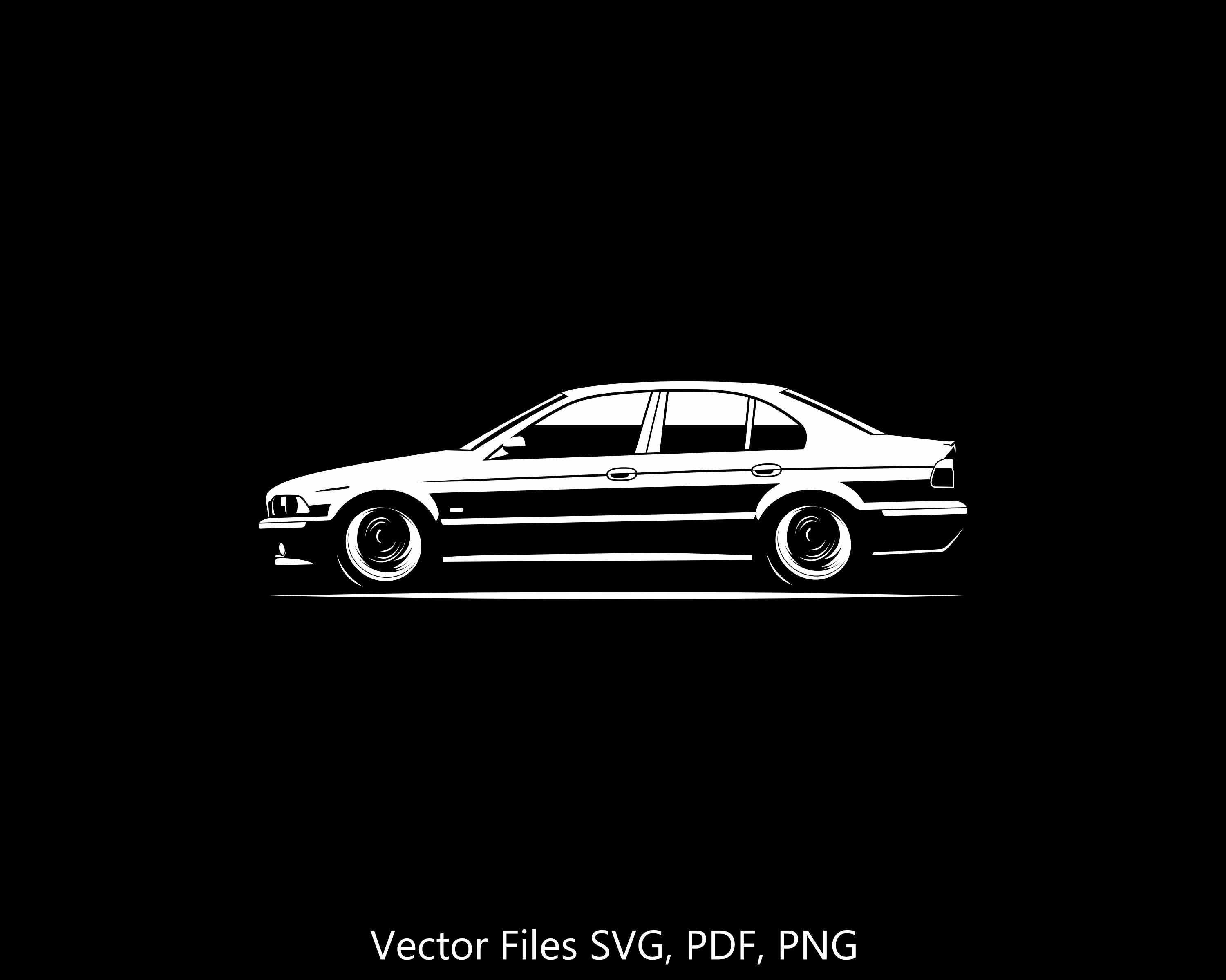Décoration Murale Silhouette BMW E39 Touring 80 Cm En Métal - Noir, Thème Voiture, Fabrication Pologne
