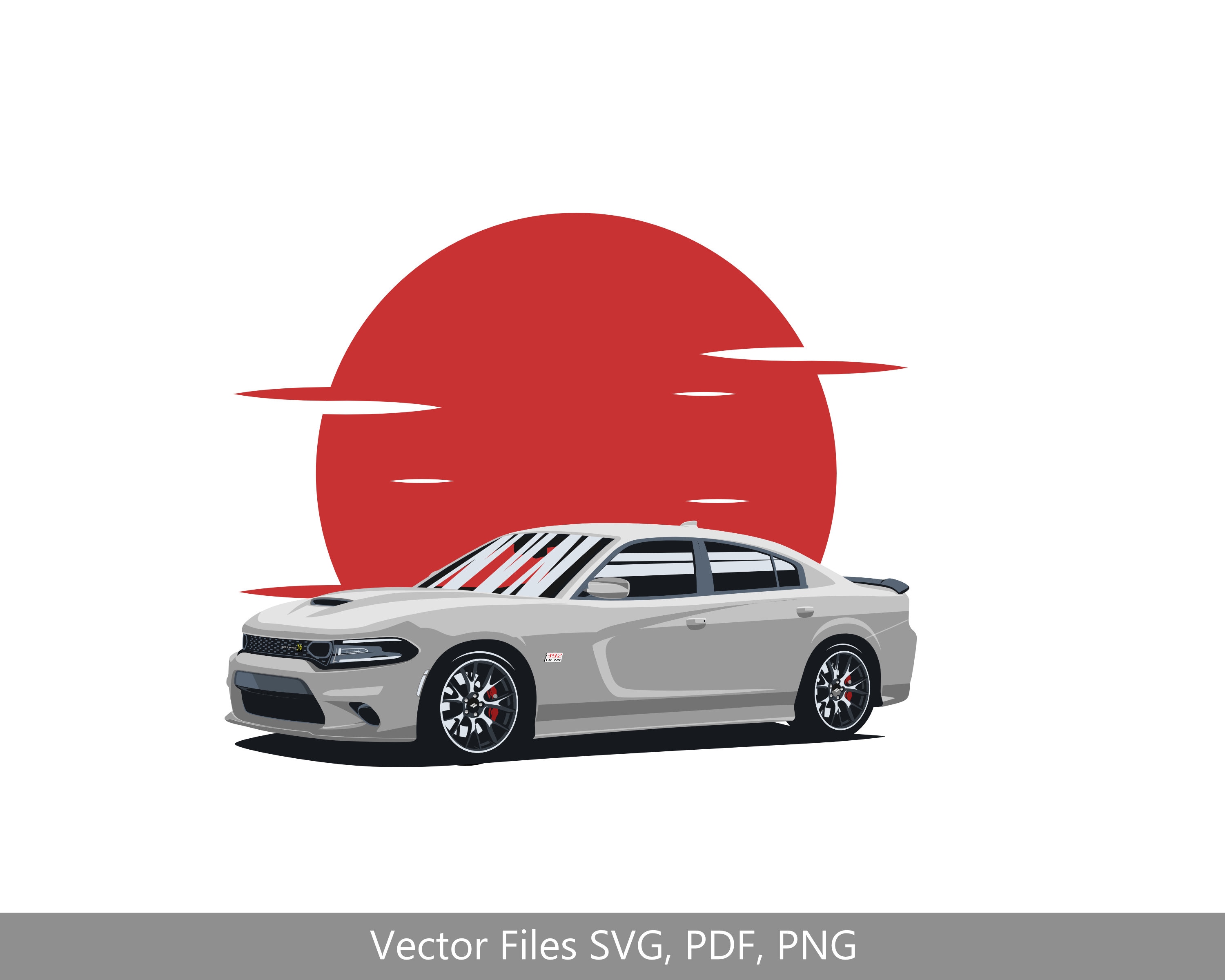 charger srt 392 Car svg Clipart Vector Clip Art Graphics Image Cut for Cricut, Silhouette