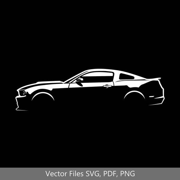 Mustang GT 350 2014 Silhouette Vector Graphic Clipart for Cricut | png | pdf | svg