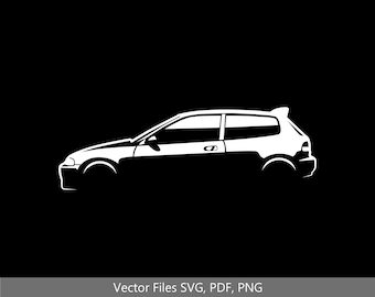 Civic EG Hatch Car svg Clipart Vector Clip Art Graphics Image Cut for Cricut, Silhouette