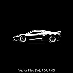 2023 Corvette Z06 Car svg Clipart Vector Clip Art Graphics Image Cut for Cricut, Silhouette