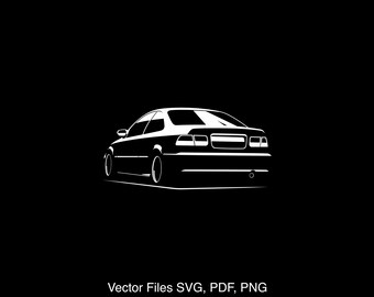 1999 Civic SI Coupe Car svg Clipart Vector Clip Art Graphics Image Cut for Cricut, Silhouette