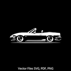 1998-2002 MX-5 Miata NB Roadster Car svg Clipart Vector Clip Art Graphics Image Cut for Cricut, Silhouette