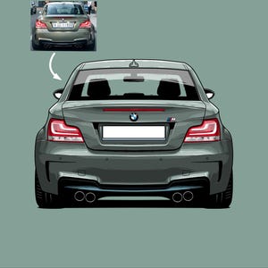 Aangepaste autoportret digitale tekening, cartoon auto illustratie, cadeau voor Carguy, cadeaus aan vader, cadeau voor hem, kerstcadeau vriendje